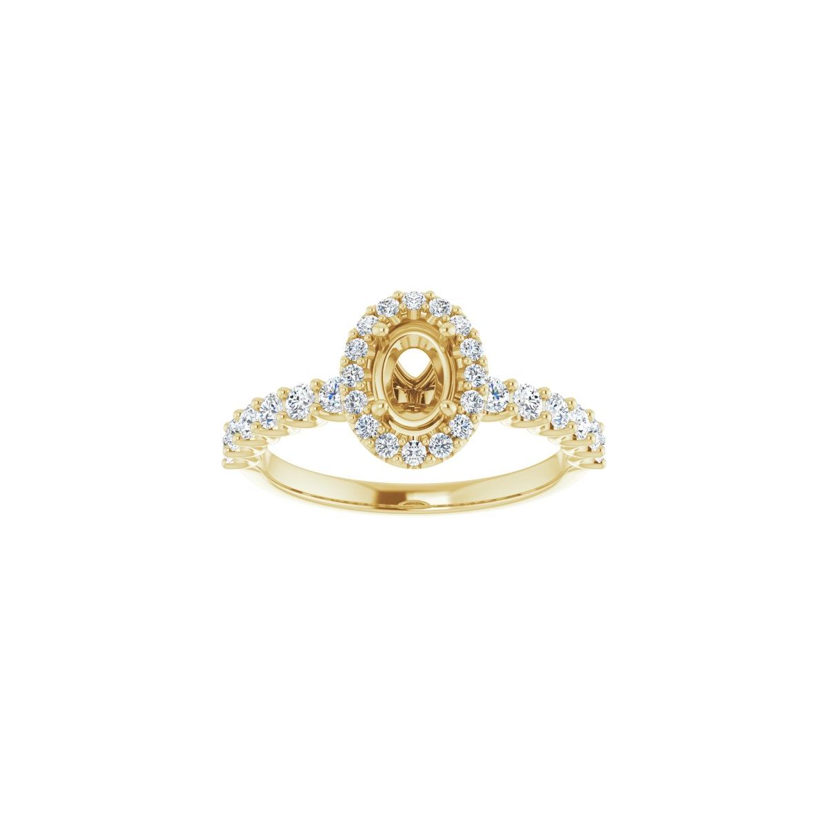 Oval Halo-Style Engagement Ring Semi-Mount - gallery - Series 123562