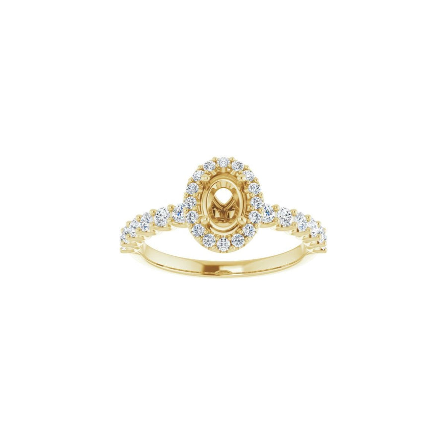 Oval Halo-Style Engagement Ring Semi-Mount - gallery - Series 123562