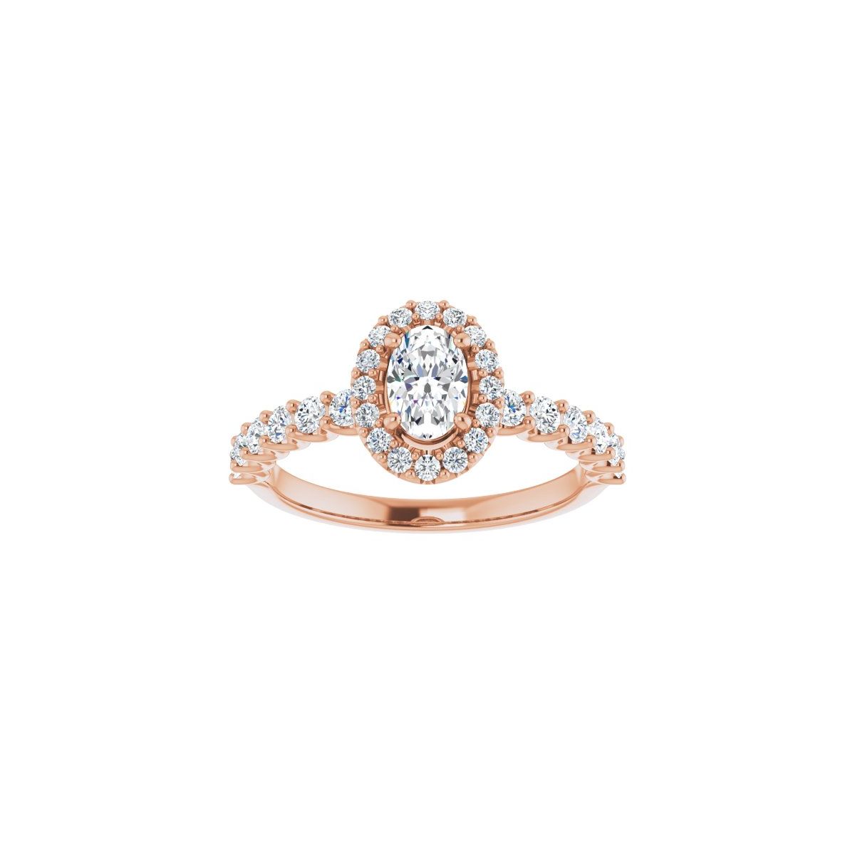 Oval Halo-Style Engagement Ring Semi-Mount - gallery - Series 123562