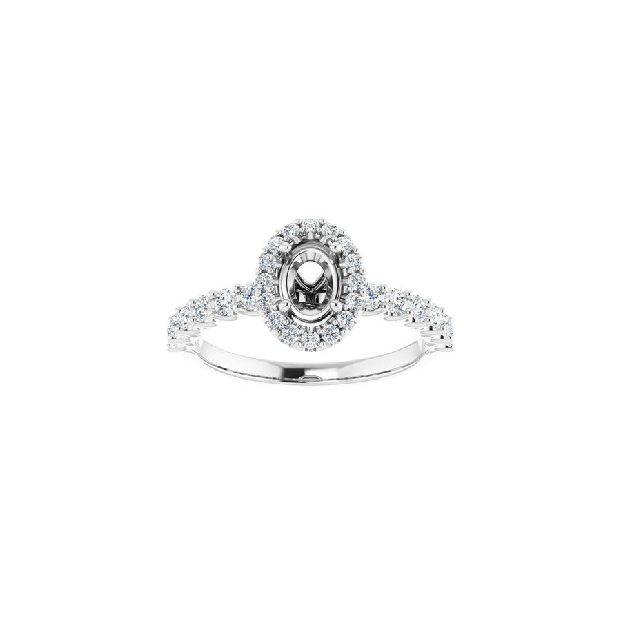 Oval Halo-Style Engagement Ring Semi-Mount - gallery - Series 123562
