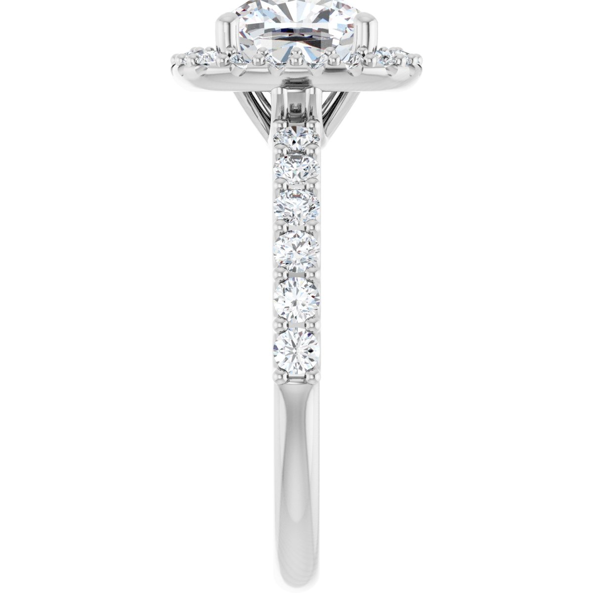 Cushion Halo-Style Engagement Ring Semi-Mount - gallery - Series 123562