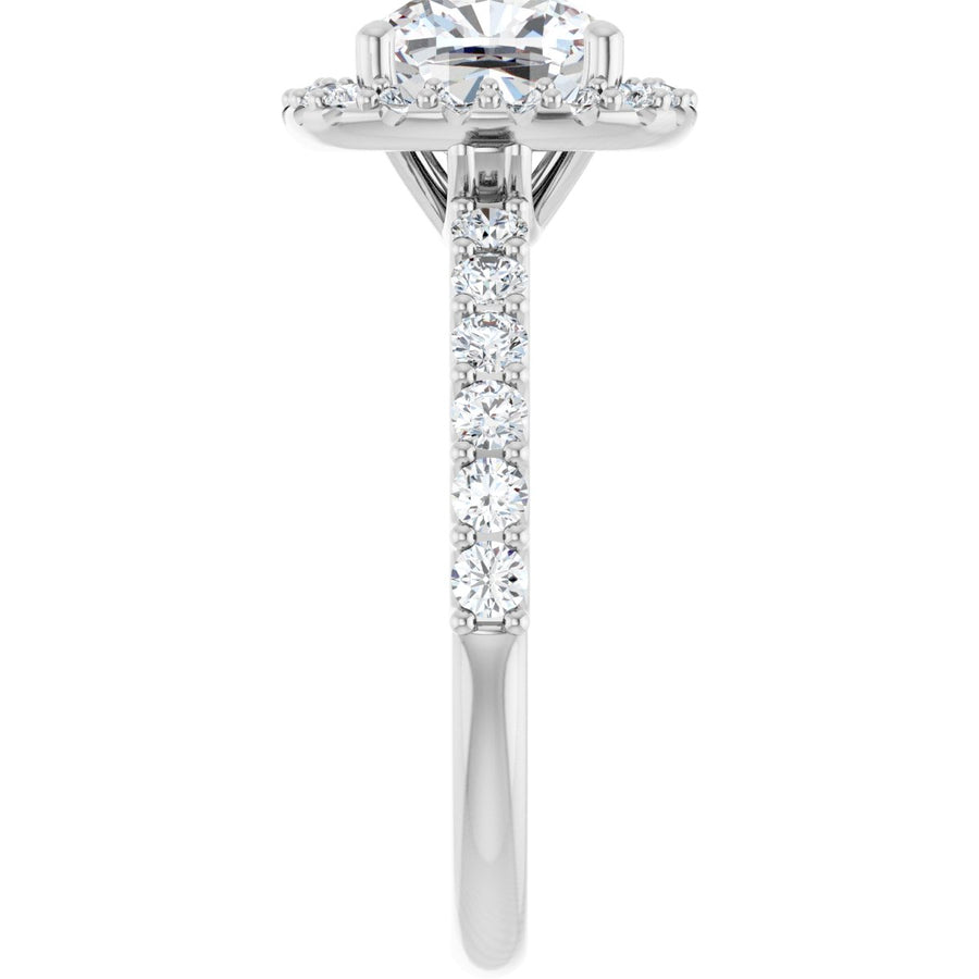 Cushion Halo-Style Engagement Ring Semi-Mount - gallery - Series 123562