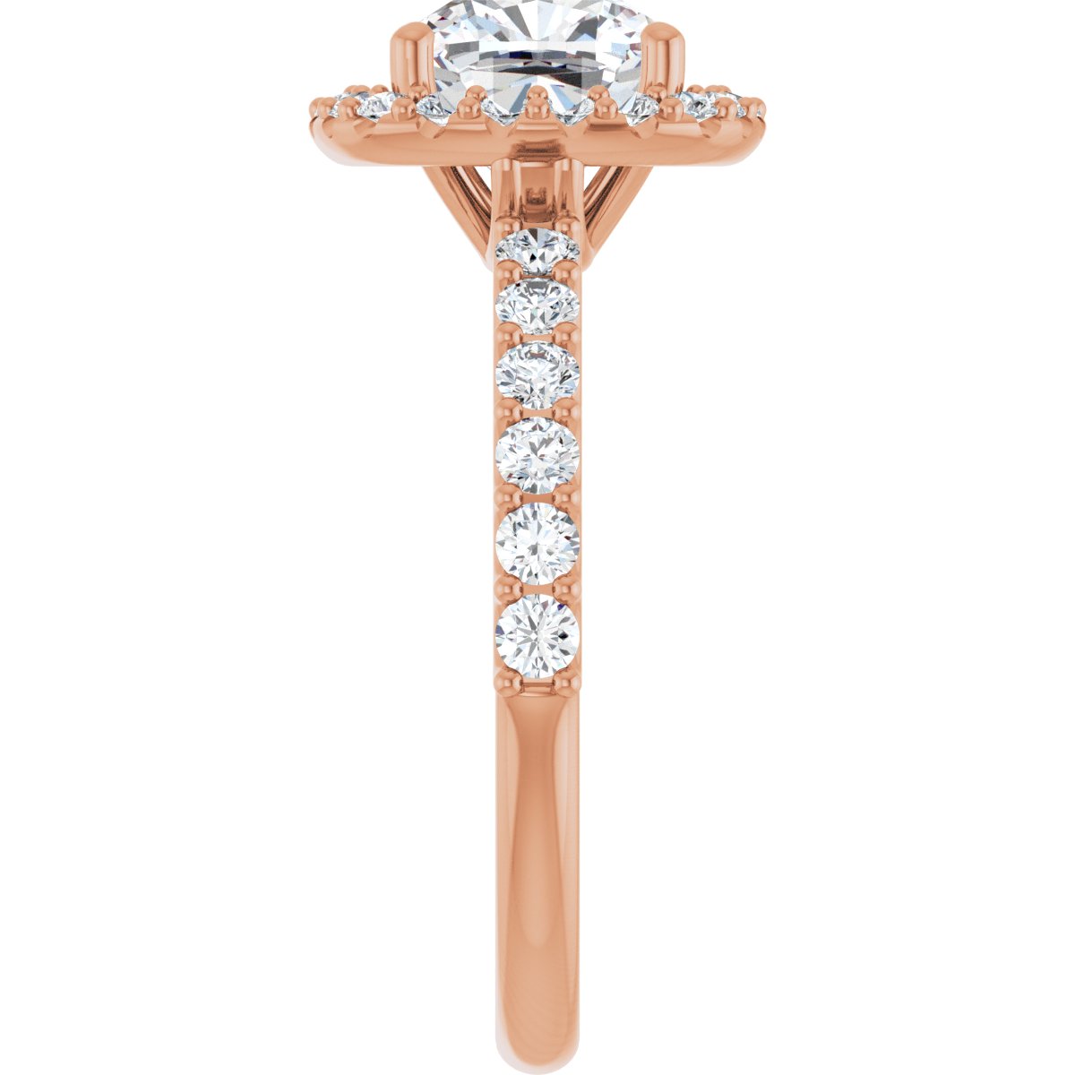 Cushion Halo-Style Engagement Ring Semi-Mount - gallery - Series 123562
