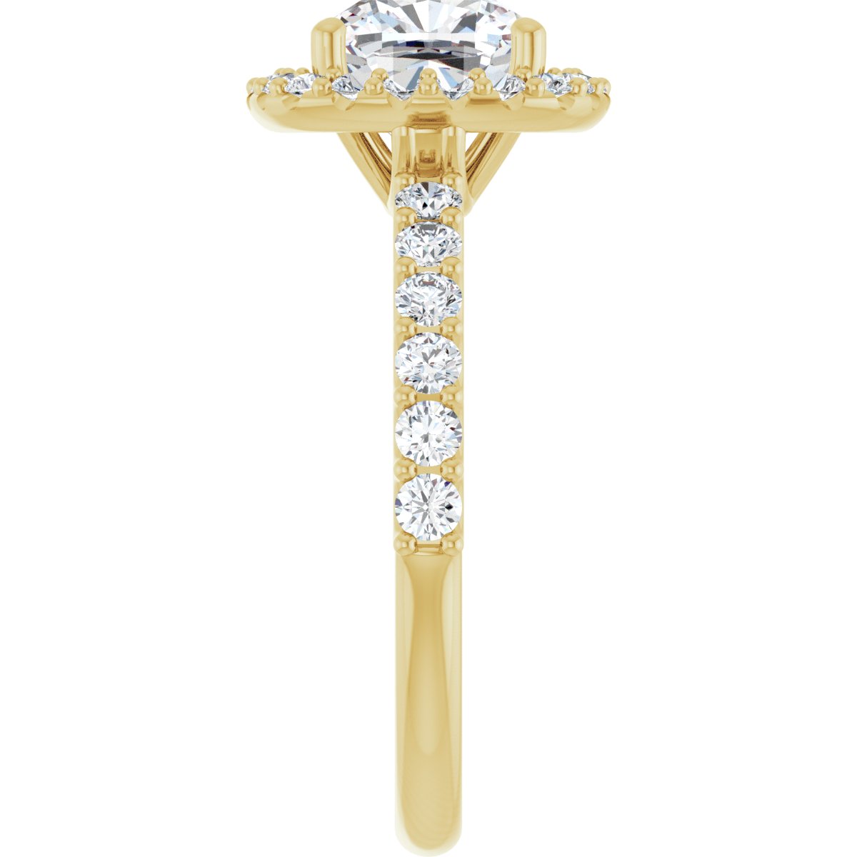 Cushion Halo-Style Engagement Ring Semi-Mount - gallery - Series 123562