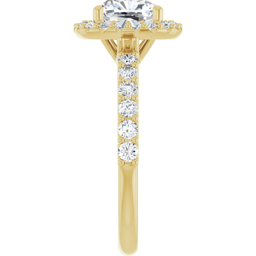 Cushion Halo-Style Engagement Ring Semi-Mount - gallery - Series 123562