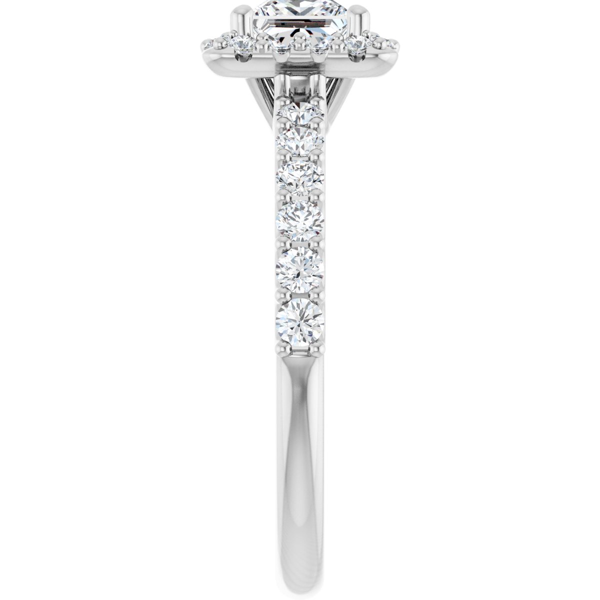 Square Halo-Style Engagement Ring Semi-Mount - gallery - Series 123562