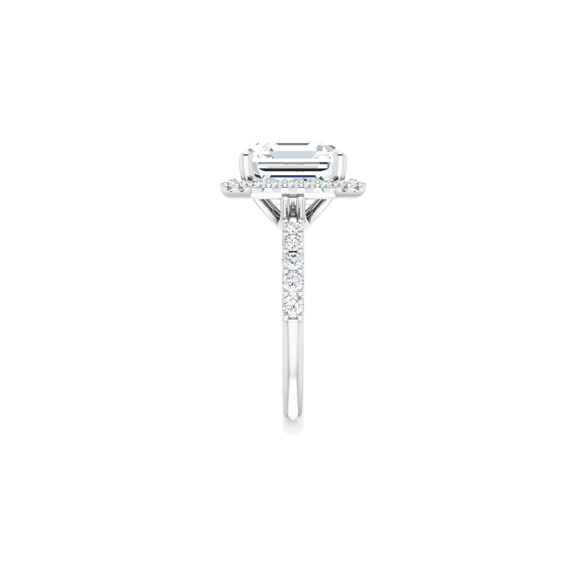 Asscher Halo-Style Engagement Ring Semi-Mount - gallery - Series 123562