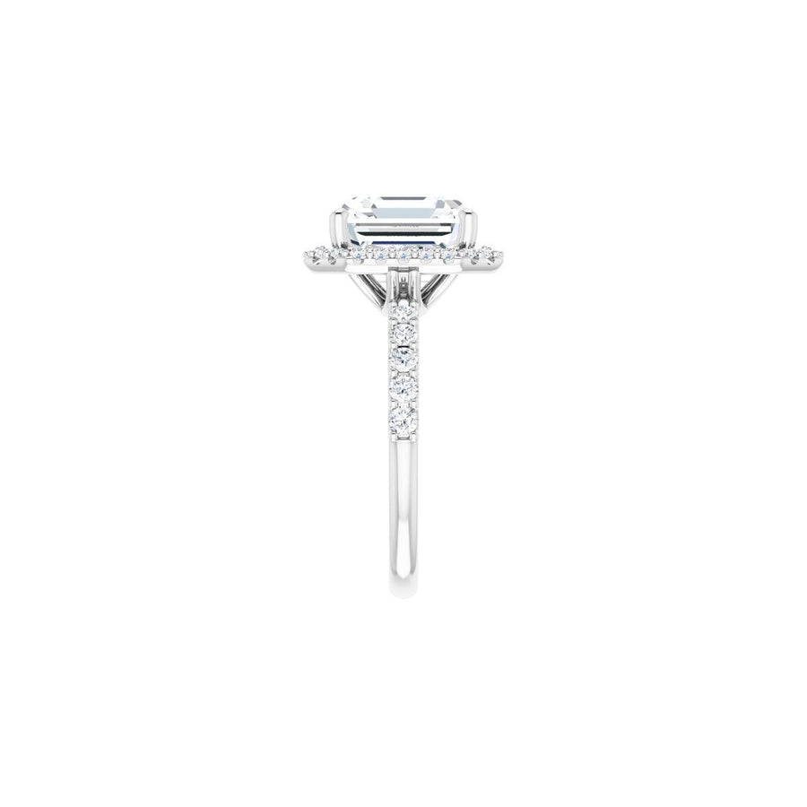 Asscher Halo-Style Engagement Ring Semi-Mount - gallery - Series 123562