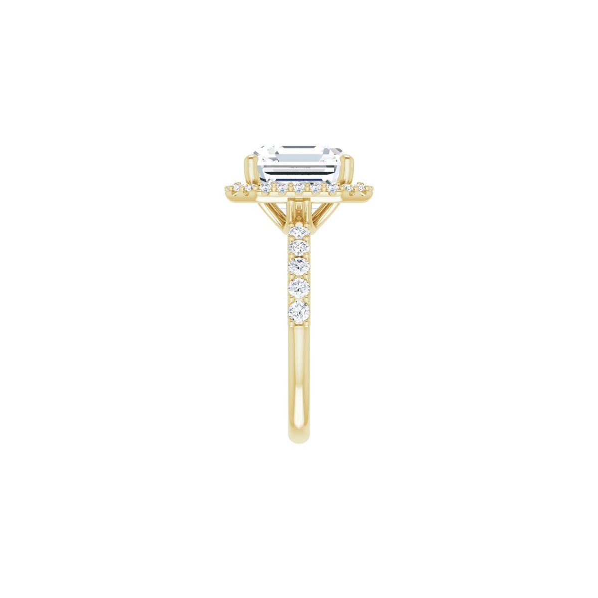 Asscher Halo-Style Engagement Ring Semi-Mount - gallery - Series 123562