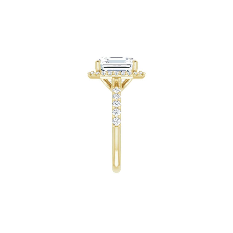 Asscher Halo-Style Engagement Ring Semi-Mount - gallery - Series 123562