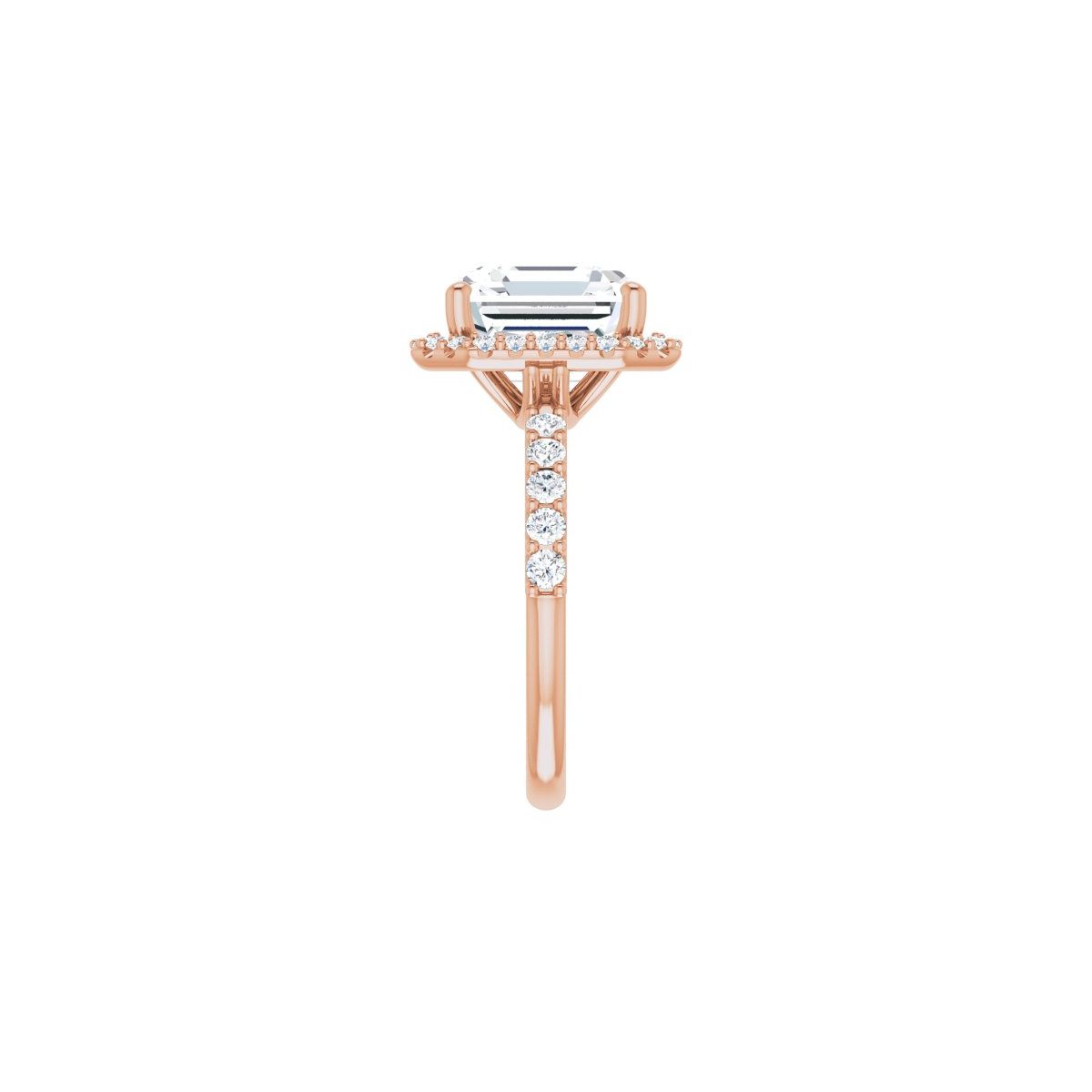Asscher Halo-Style Engagement Ring Semi-Mount - gallery - Series 123562