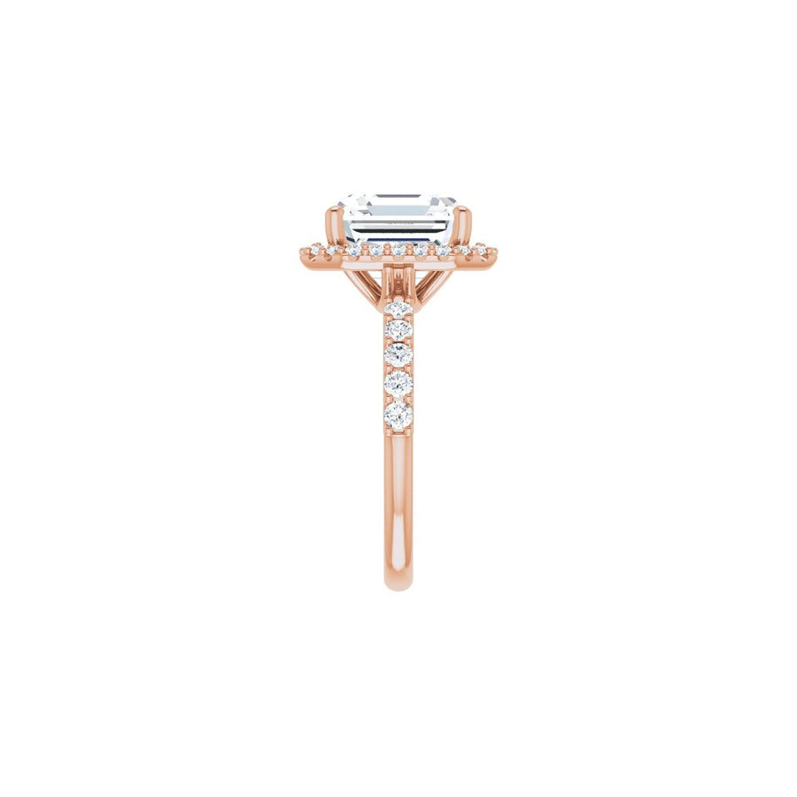 Asscher Halo-Style Engagement Ring Semi-Mount - gallery - Series 123562