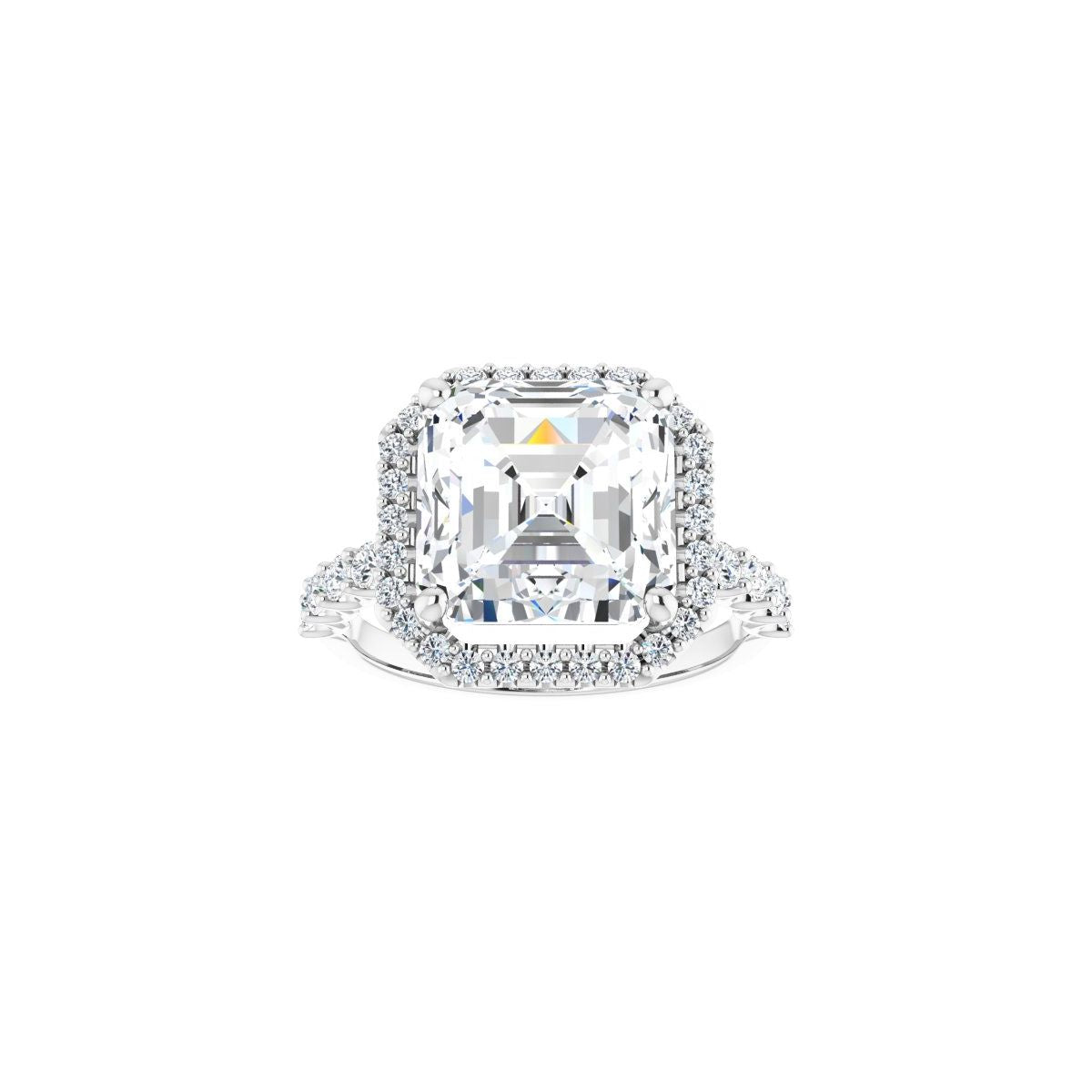 Asscher Halo-Style Engagement Ring Semi-Mount - gallery - Series 123562