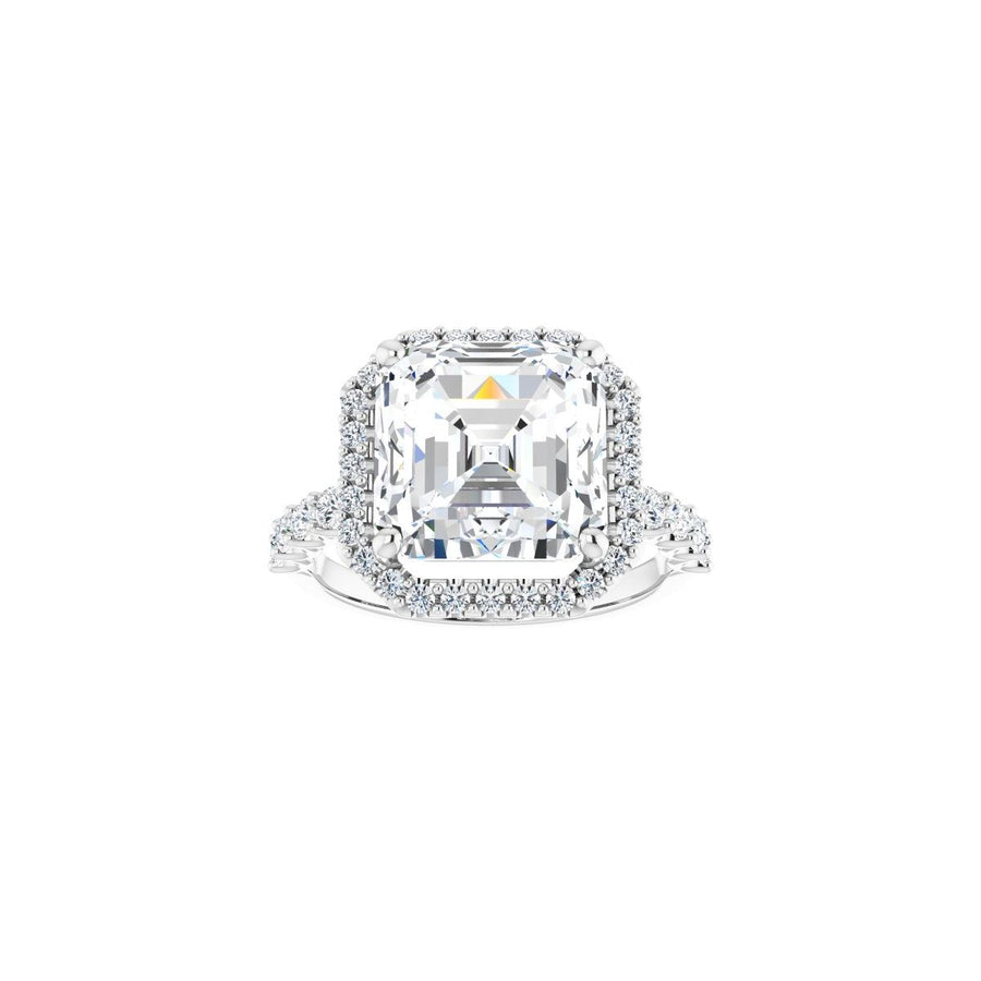 Asscher Halo-Style Engagement Ring Semi-Mount - gallery - Series 123562