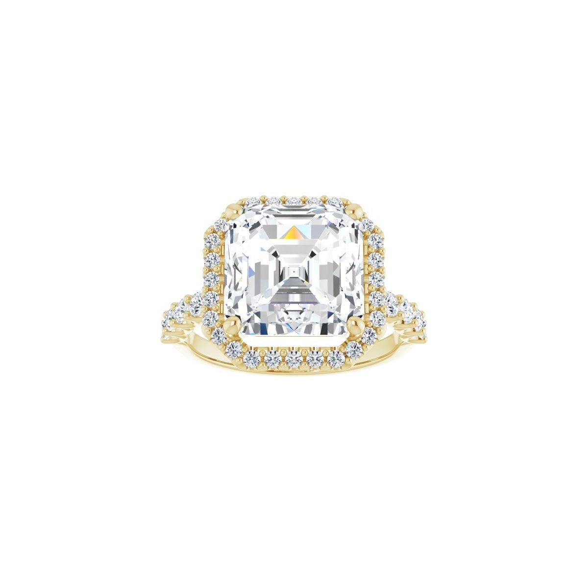 Asscher Halo-Style Engagement Ring Semi-Mount - gallery - Series 123562