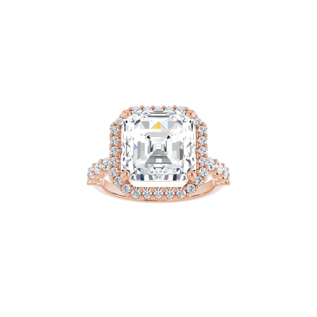 Asscher Halo-Style Engagement Ring Semi-Mount - gallery - Series 123562