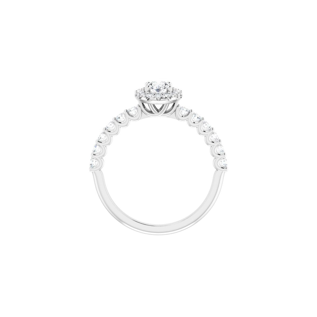 Oval Halo-Style Engagement Ring Semi-Mount - gallery - Series 123562