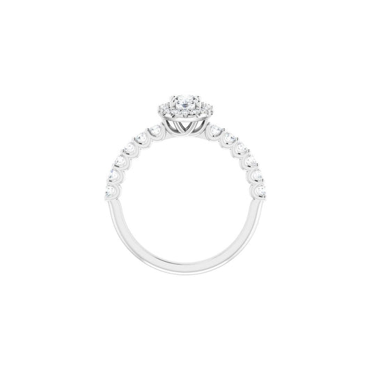Oval Halo-Style Engagement Ring Semi-Mount - gallery - Series 123562