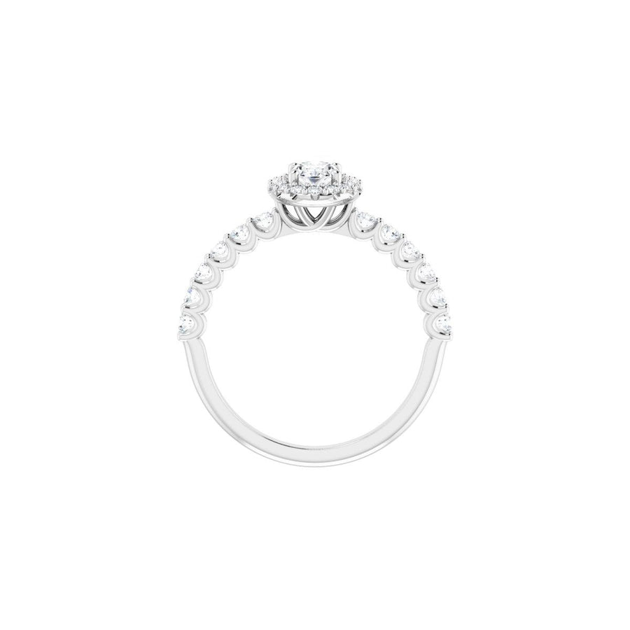 Oval Halo-Style Engagement Ring Semi-Mount - gallery - Series 123562