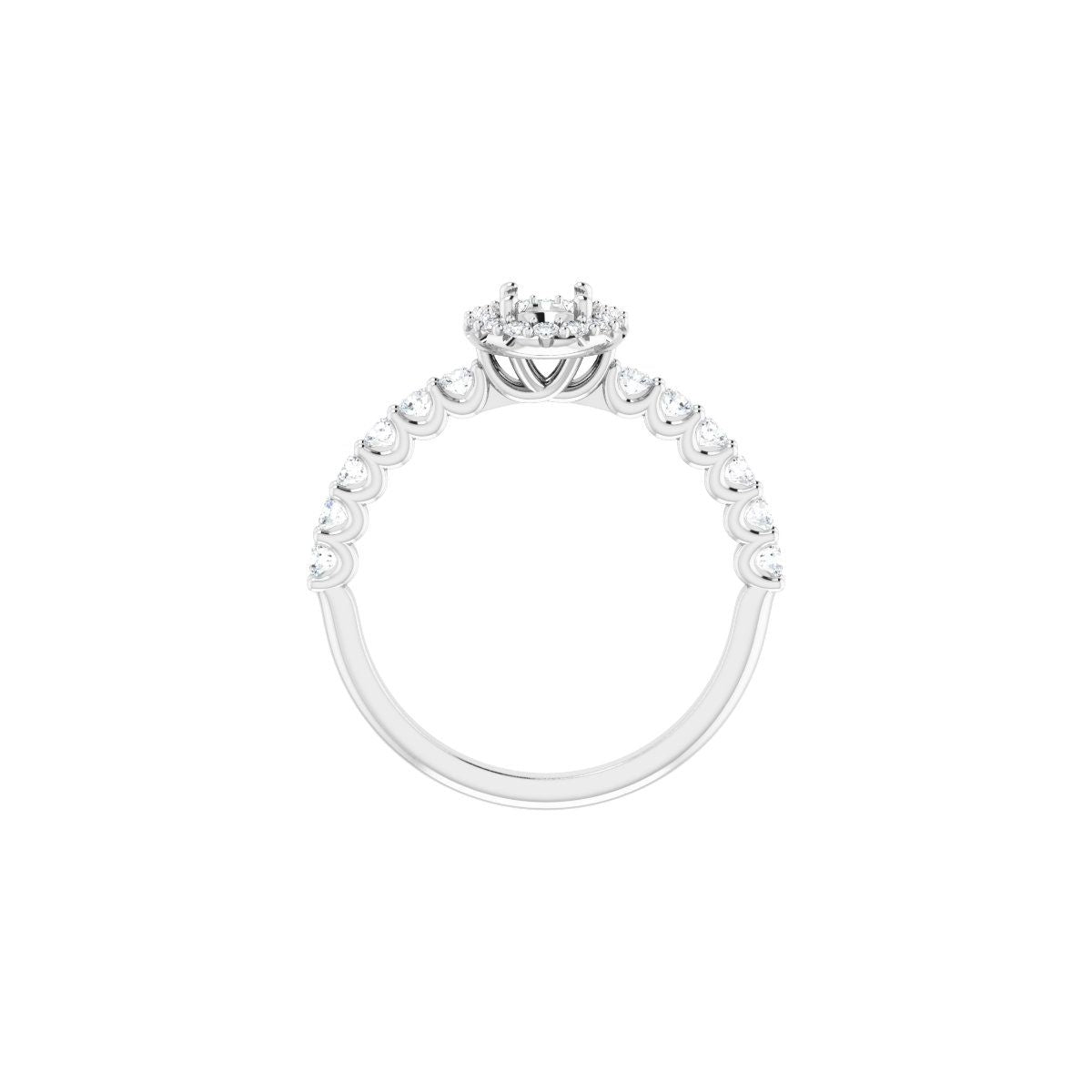 Oval Halo-Style Engagement Ring Semi-Mount - gallery - Series 123562