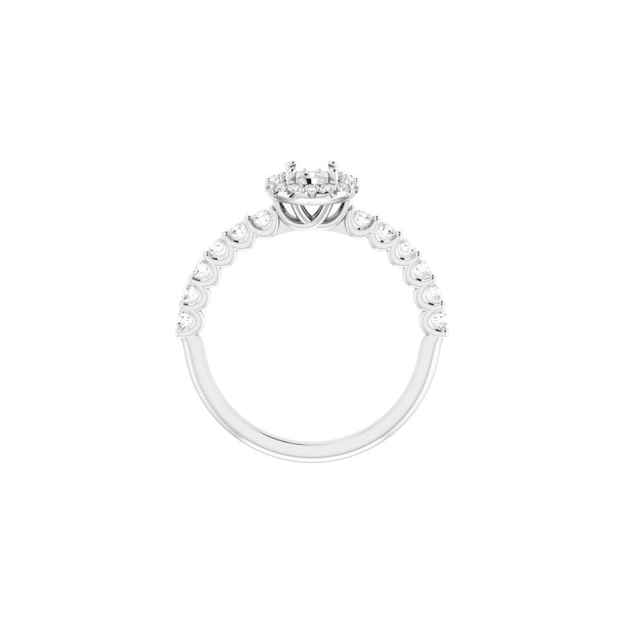 Oval Halo-Style Engagement Ring Semi-Mount - gallery - Series 123562