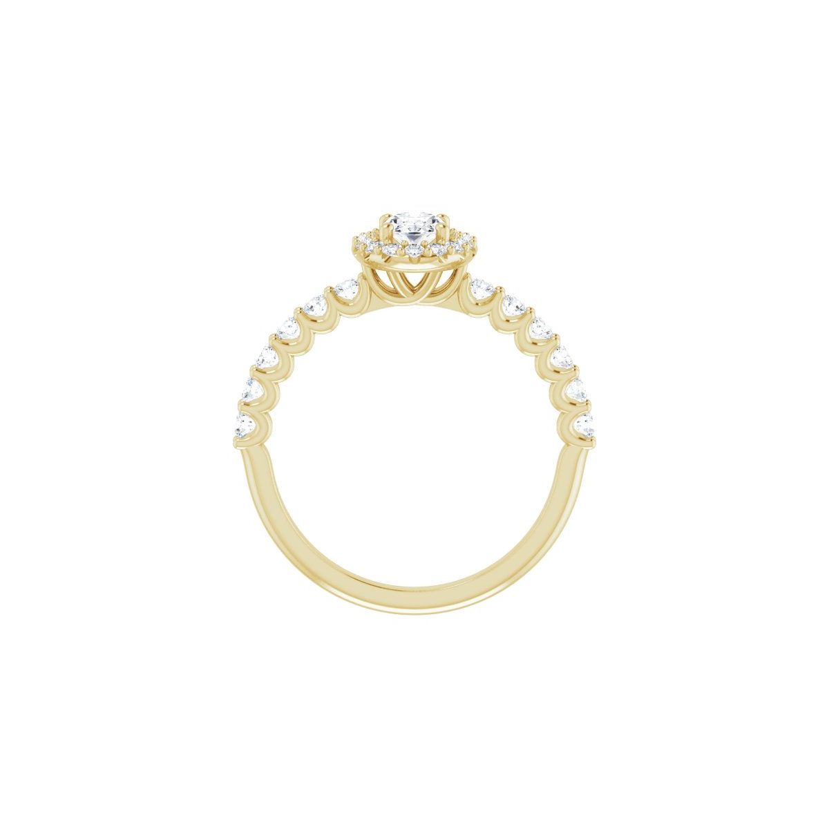 Oval Halo-Style Engagement Ring Semi-Mount - gallery - Series 123562