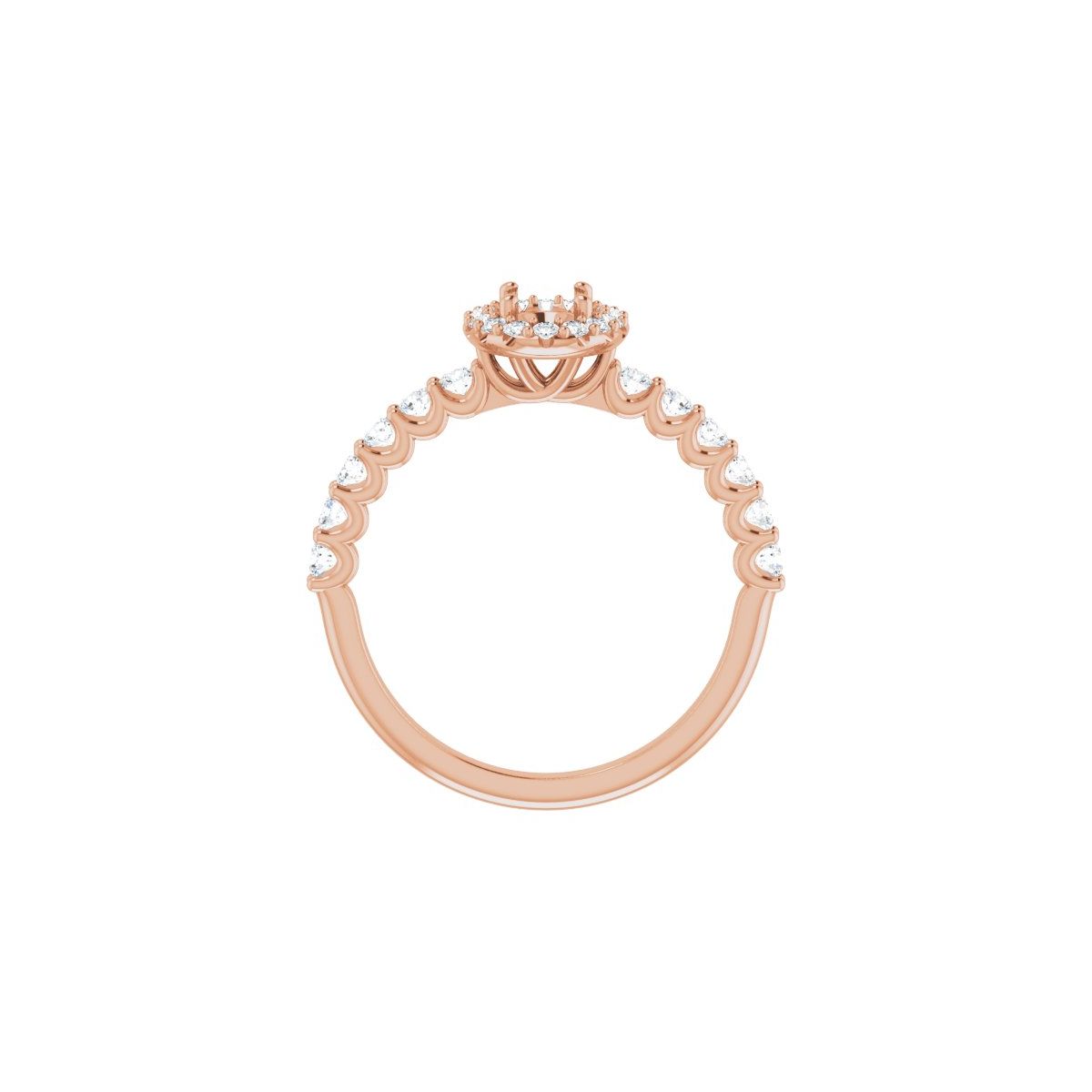 Oval Halo-Style Engagement Ring Semi-Mount - gallery - Series 123562