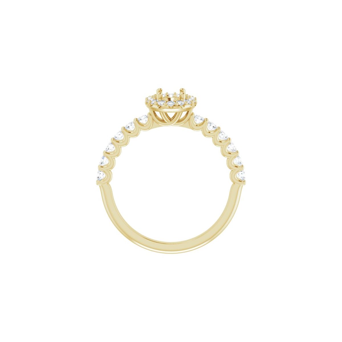 Oval Halo-Style Engagement Ring Semi-Mount - gallery - Series 123562