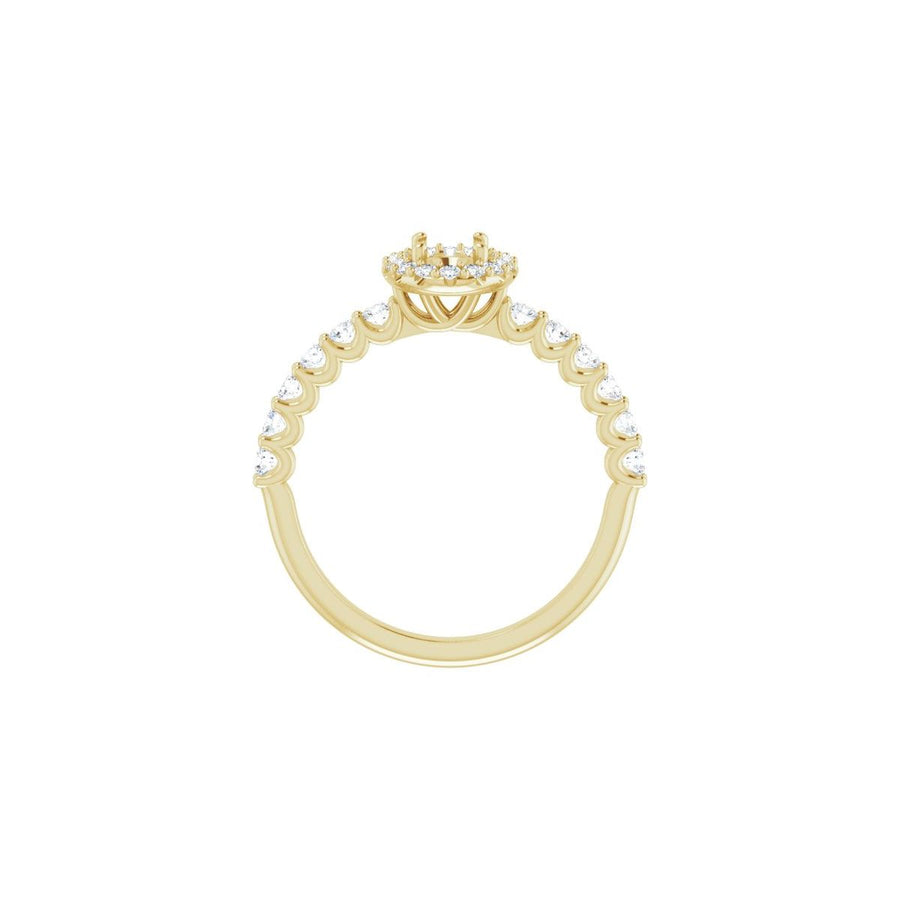 Oval Halo-Style Engagement Ring Semi-Mount - gallery - Series 123562