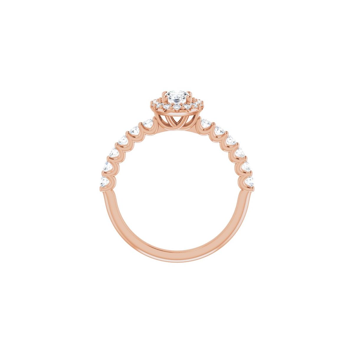 Oval Halo-Style Engagement Ring Semi-Mount - gallery - Series 123562