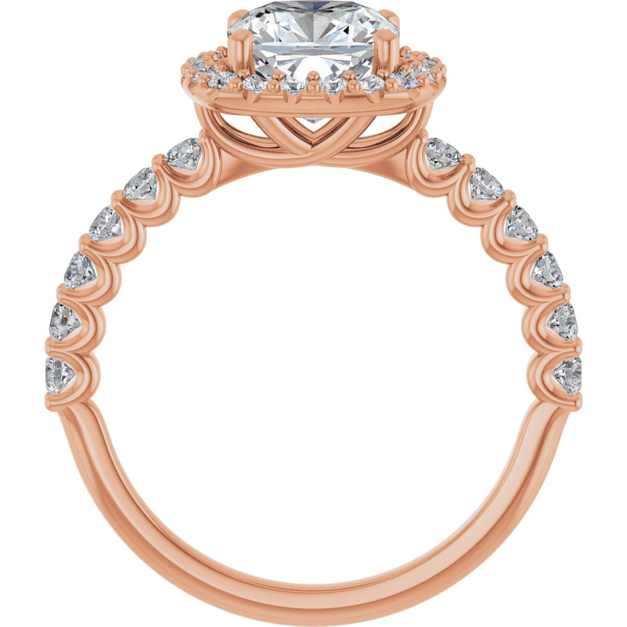 Cushion Halo-Style Engagement Ring Semi-Mount - gallery - Series 123562