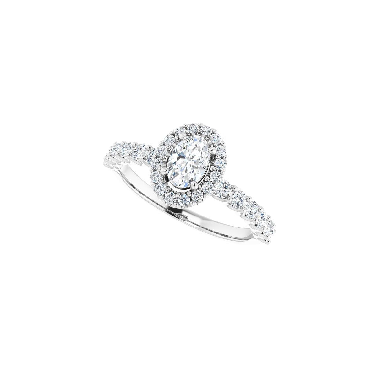 Oval Halo-Style Engagement Ring Semi-Mount - gallery - Series 123562