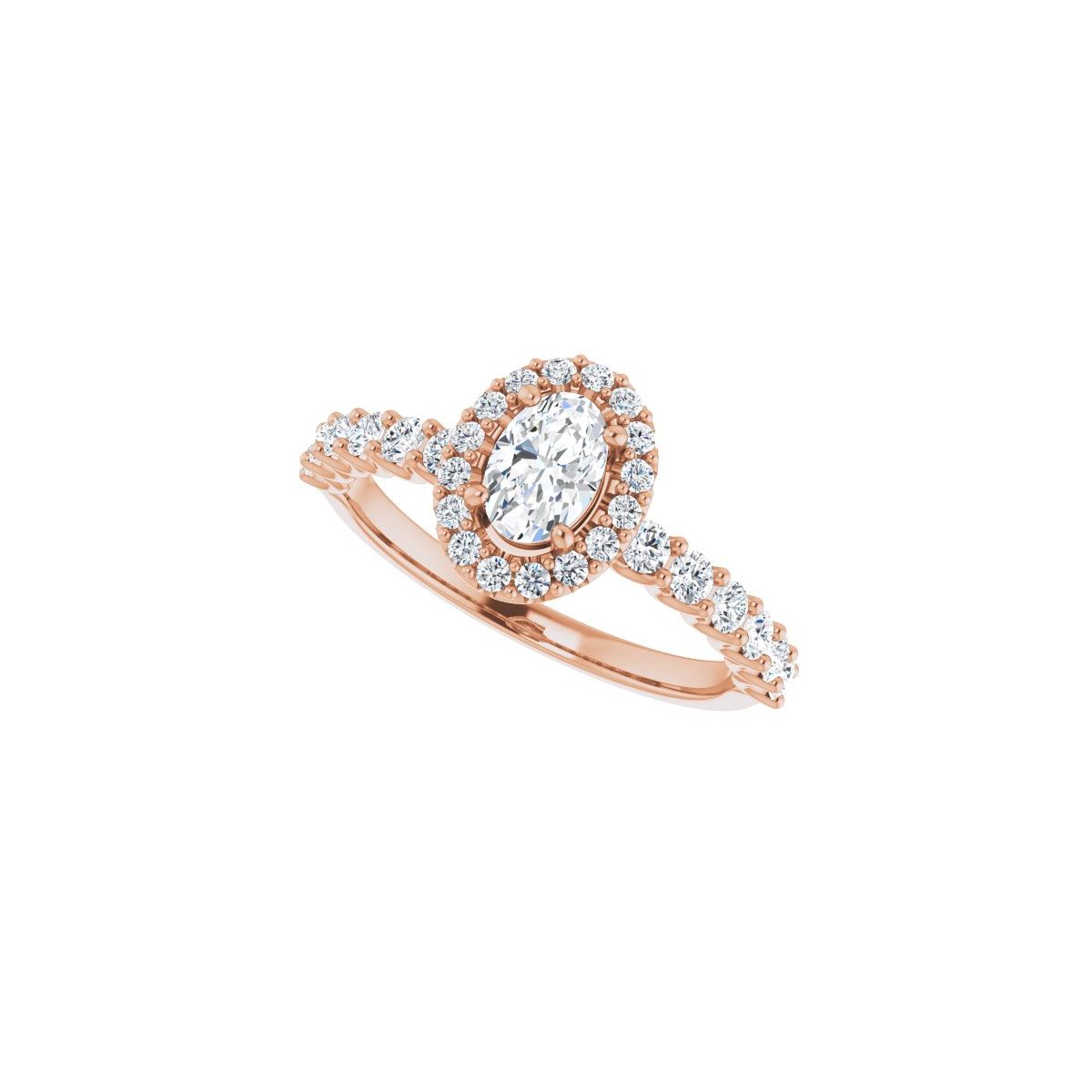Oval Halo-Style Engagement Ring Semi-Mount - gallery - Series 123562