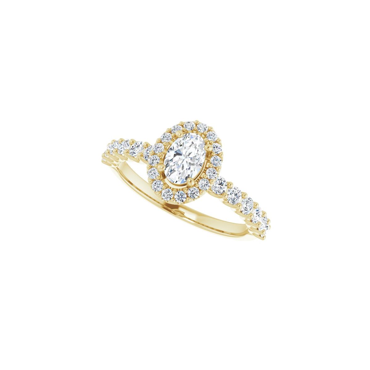 Oval Halo-Style Engagement Ring Semi-Mount - gallery - Series 123562