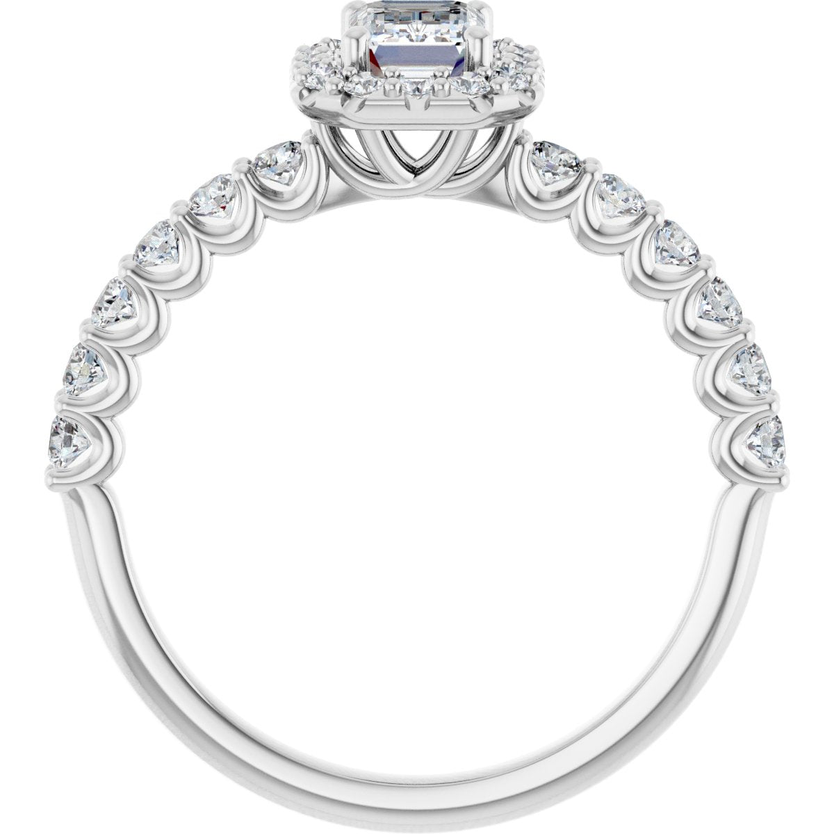 Emerald Halo-Style Engagement Ring Semi-Mount - gallery - Series 123562