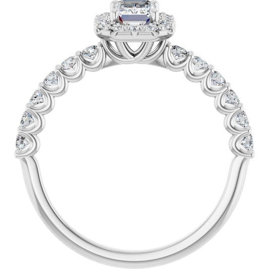 Emerald Halo-Style Engagement Ring Semi-Mount - gallery - Series 123562