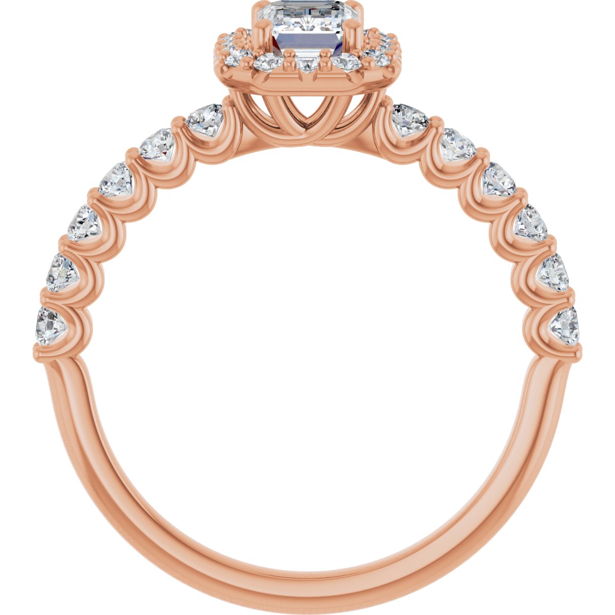 Emerald Halo-Style Engagement Ring Semi-Mount - gallery - Series 123562