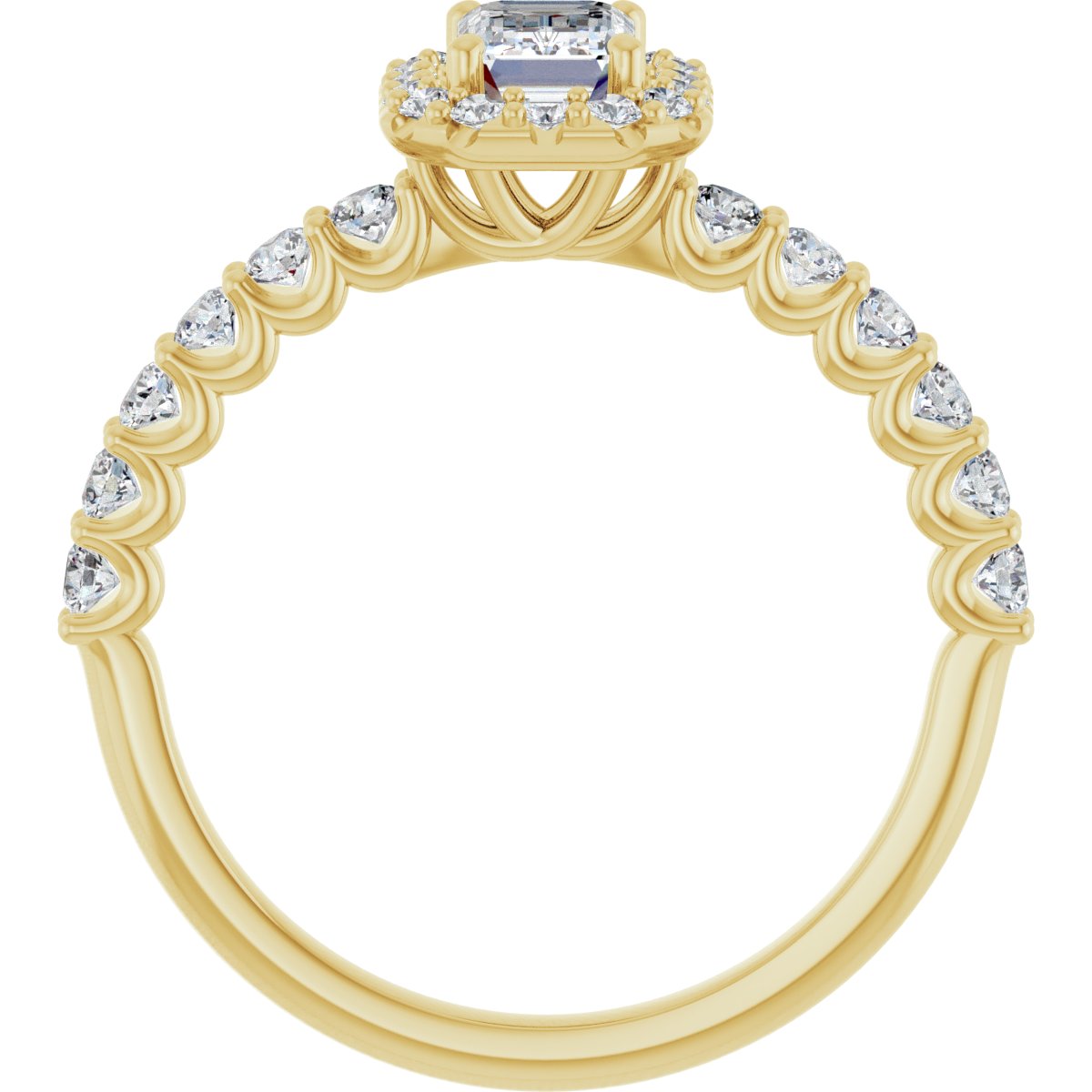 Emerald Halo-Style Engagement Ring Semi-Mount - gallery - Series 123562