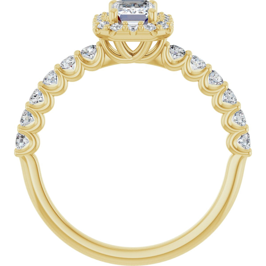 Emerald Halo-Style Engagement Ring Semi-Mount - gallery - Series 123562