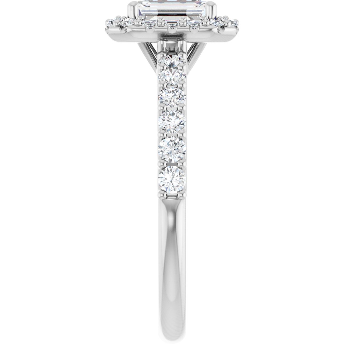 Emerald Halo-Style Engagement Ring Semi-Mount - gallery - Series 123562