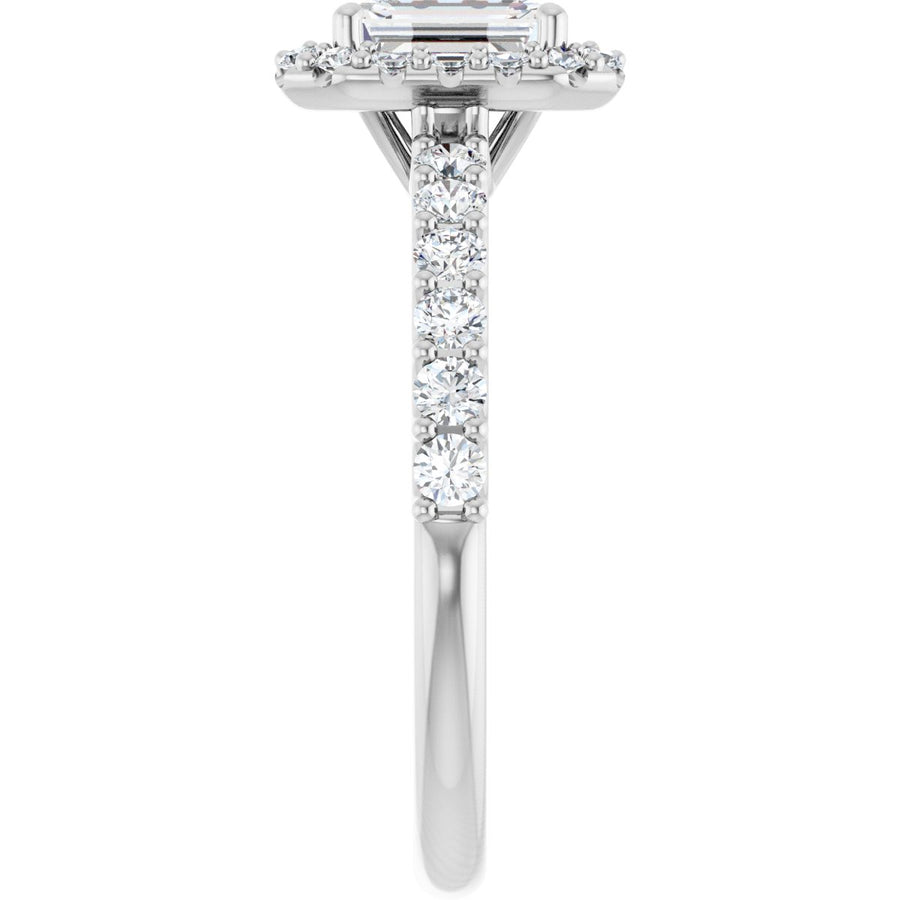 Emerald Halo-Style Engagement Ring Semi-Mount - gallery - Series 123562