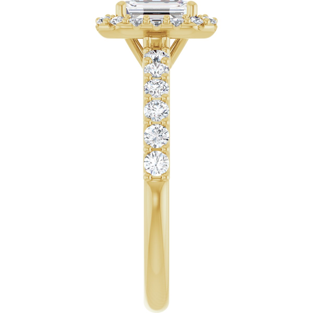 Emerald Halo-Style Engagement Ring Semi-Mount - gallery - Series 123562