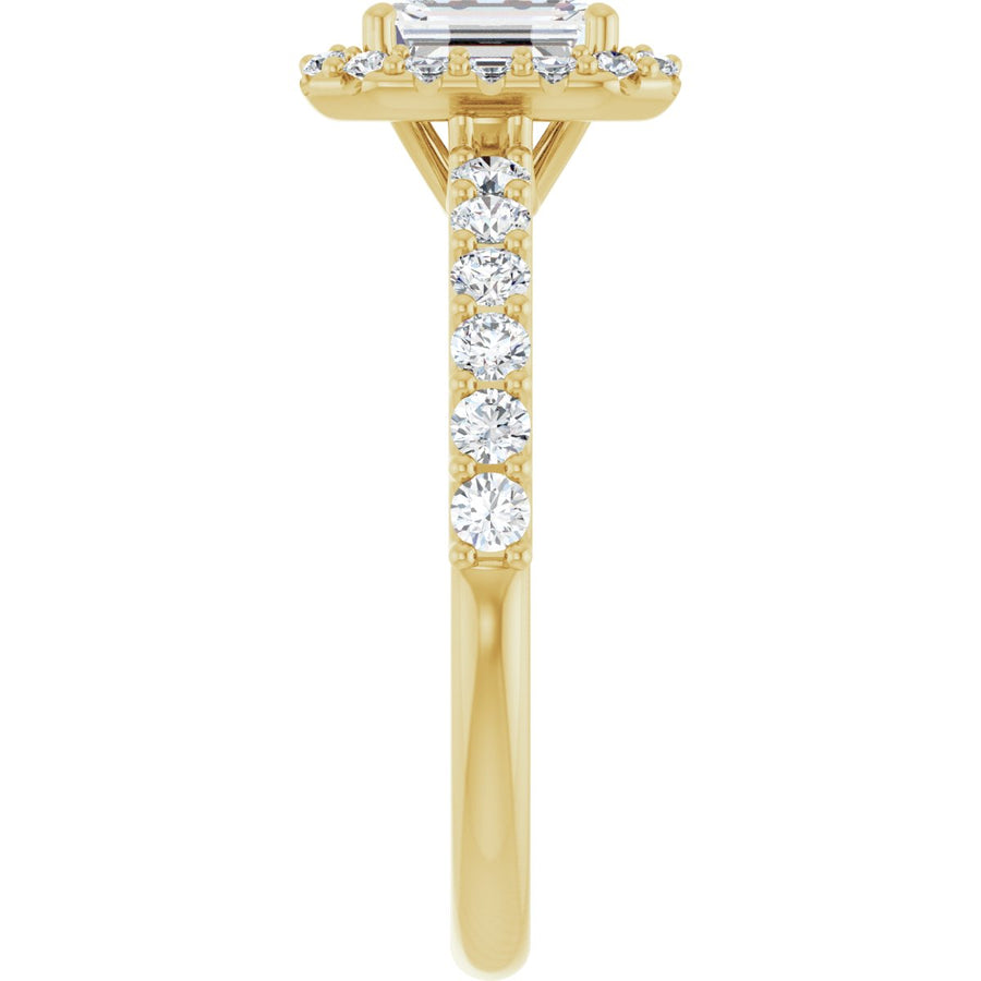 Emerald Halo-Style Engagement Ring Semi-Mount - gallery - Series 123562
