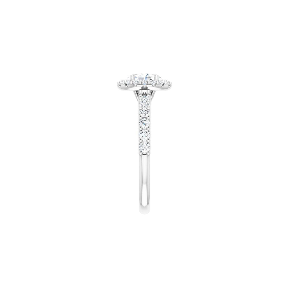 Oval Halo-Style Engagement Ring Semi-Mount - gallery - Series 123562