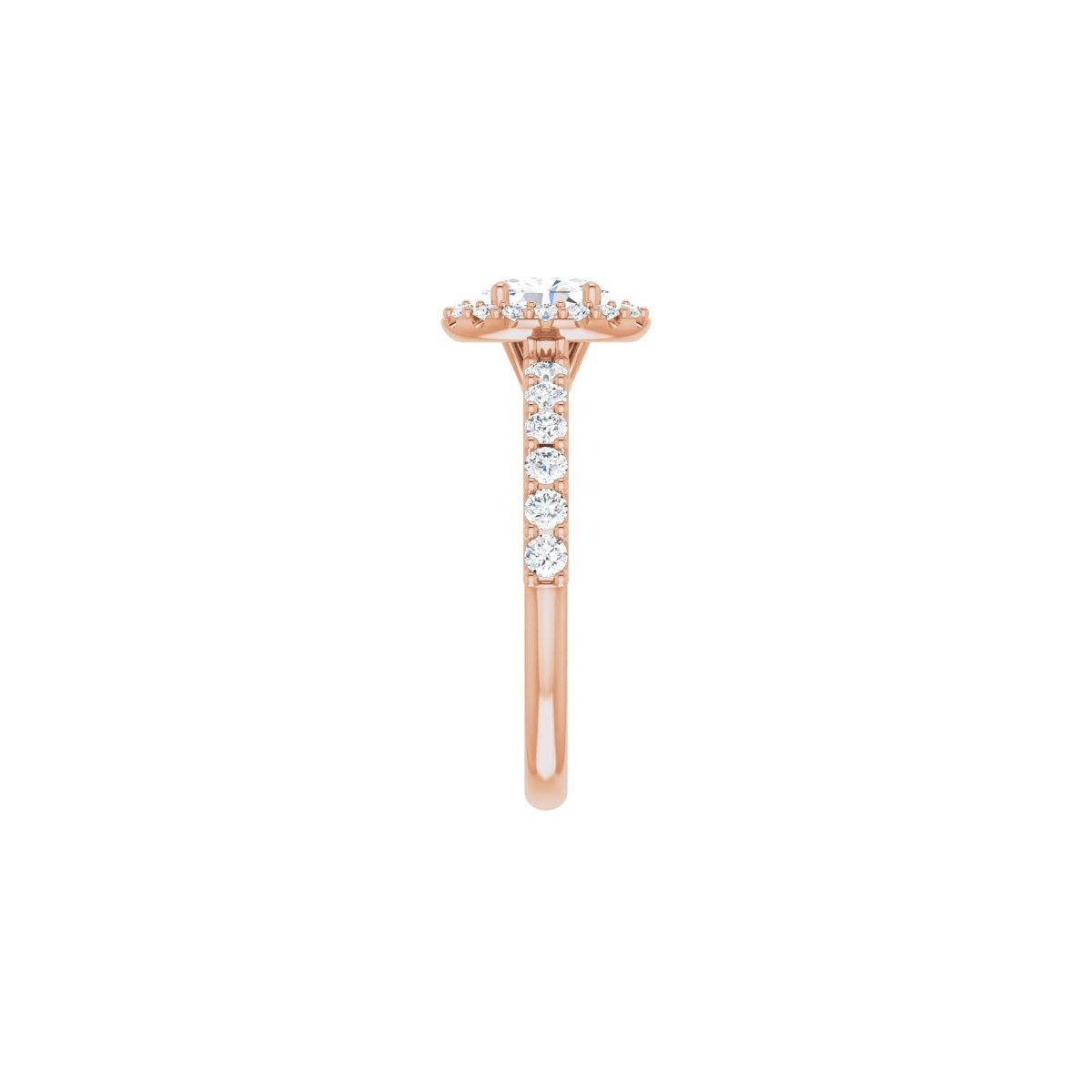 Oval Halo-Style Engagement Ring Semi-Mount - gallery - Series 123562