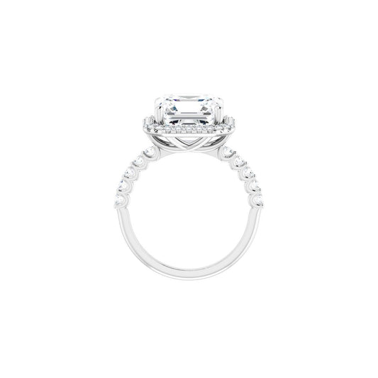 Asscher Halo-Style Engagement Ring Semi-Mount - gallery - Series 123562