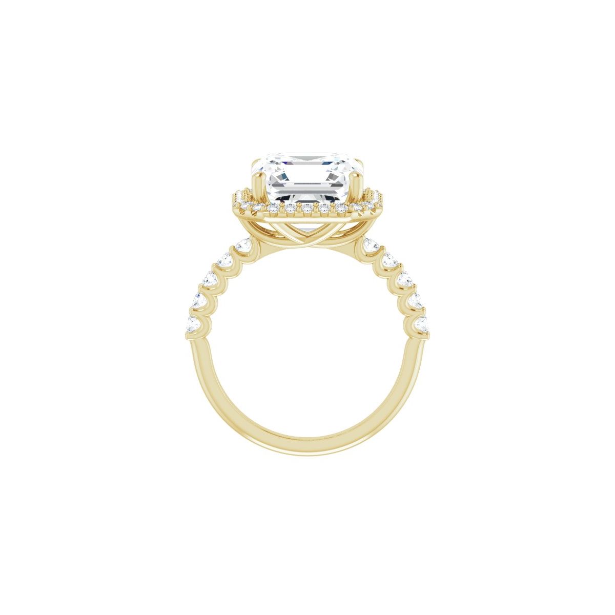 Asscher Halo-Style Engagement Ring Semi-Mount - gallery - Series 123562