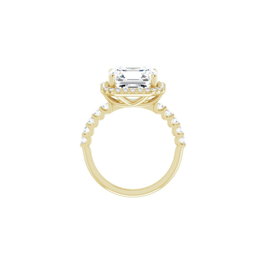 Asscher Halo-Style Engagement Ring Semi-Mount - gallery - Series 123562