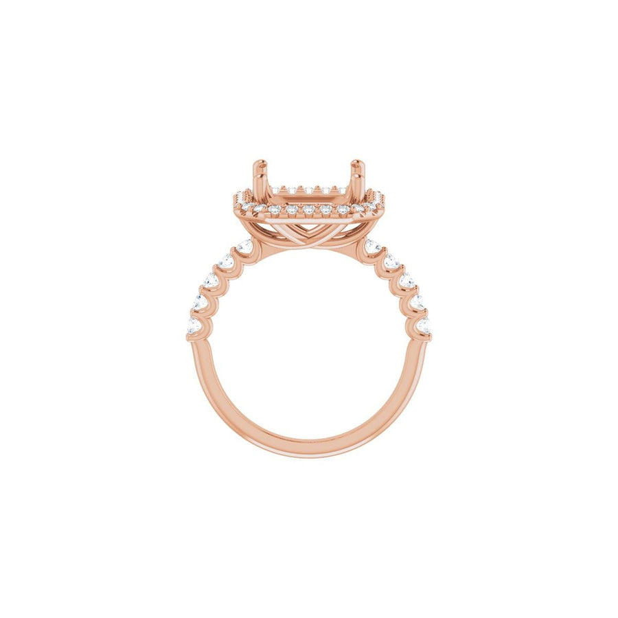 Asscher Halo-Style Engagement Ring Semi-Mount - gallery - Series 123562