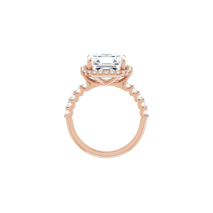 Asscher Halo-Style Engagement Ring Semi-Mount - gallery - Series 123562